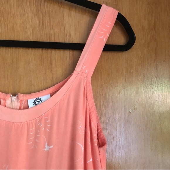 Vintage 90’s Peach Sundress with White Floral Print Sz Med - Picture 7 of 13